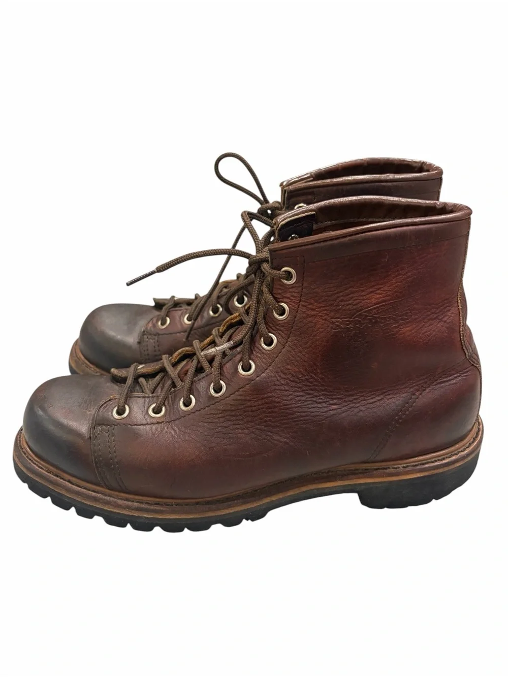 Vintage Red Wing Brown Leather Chippewa Heritage Monkey Work Boots size 9 #2902